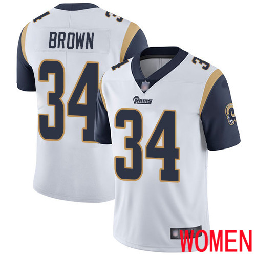 Los Angeles Rams Limited White Women Malcolm Brown Road Jersey NFL Football #34 Vapor Untouchable